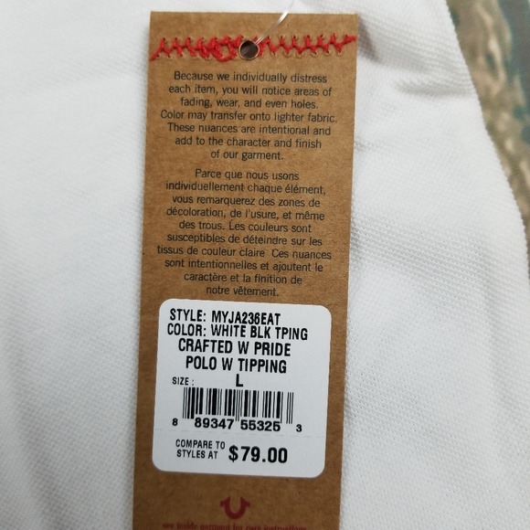 *NWT* TRUE RELIGION Polo - White - Picture 7 of 8